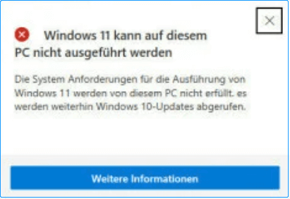 Dieser PC kann den Windows 11-Fehler nicht ausführen