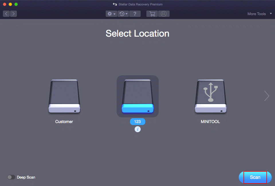 Mac-Laufwerk scannen