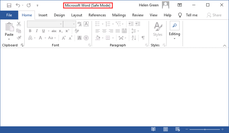 Microsoft Word im abgesicherten Modus