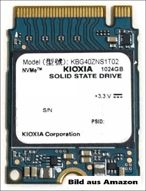 Kioxia-SSD 1 TB BG4 M.2 2230