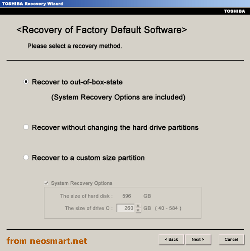 Recovery of Factory Default Software