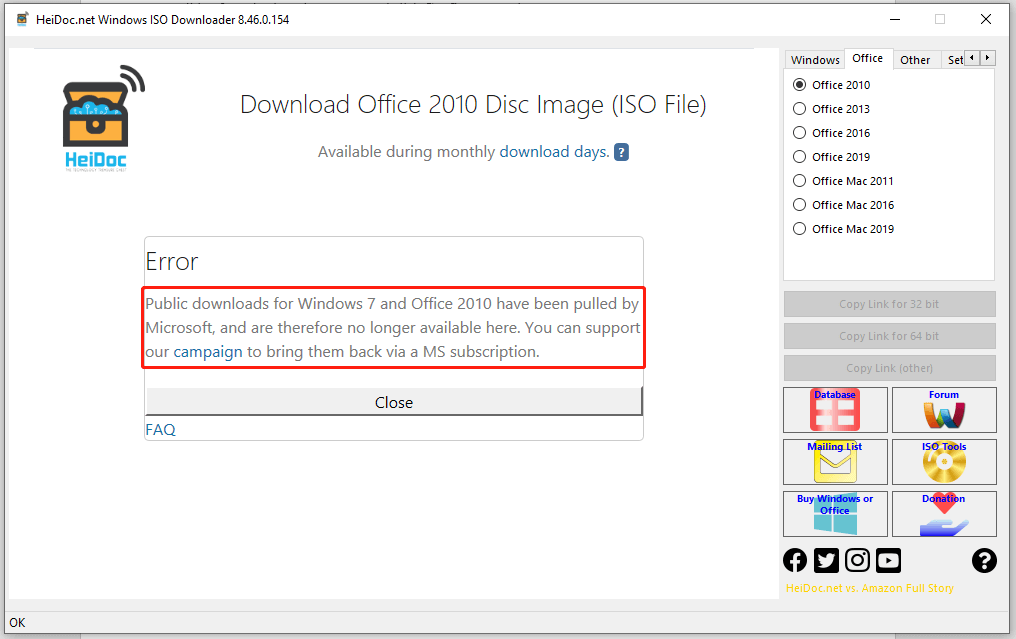 Download von Windows 7 und Office 2010 schlägt fehl