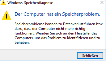 Der Computer hat ein Speicherproblem Windows 10