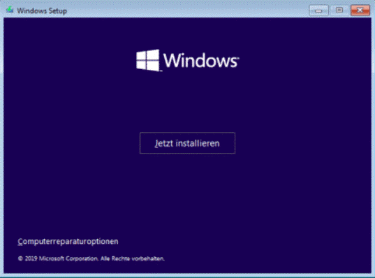 Installieren Sie Windows 11 über ein bootfähiges Medium