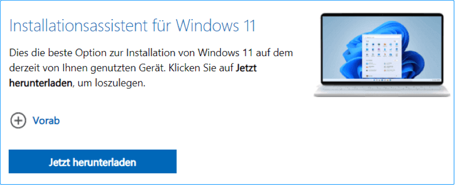  Laden Sie den Windows 11-Installationsassistenten herunter