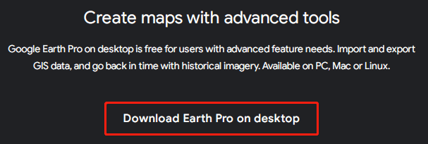 Klicken Sie auf Earth Pro auf dem Desktop herunterladen