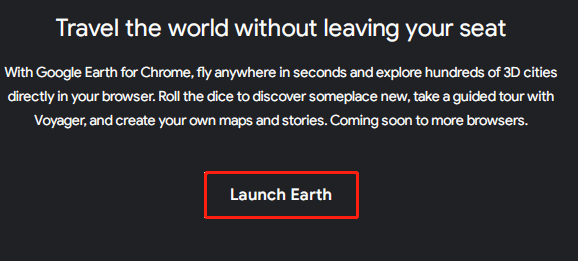 Klicken Sie auf Earth starten