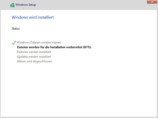 Windows Setup installiert Windows 11          