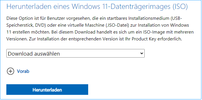  Laden Sie eine Windows 11-ISO-Datei herunter