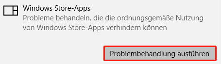 Ausführen der Problembehandlung für Windows Store Apps