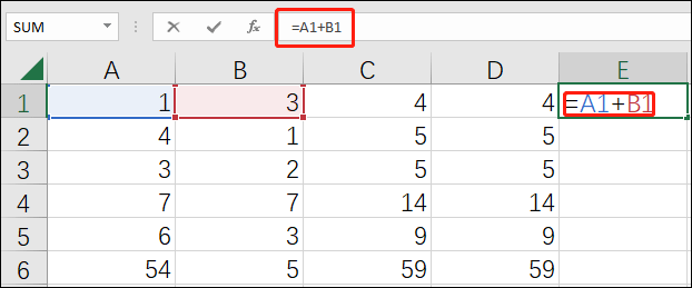 Summenformel in Excel