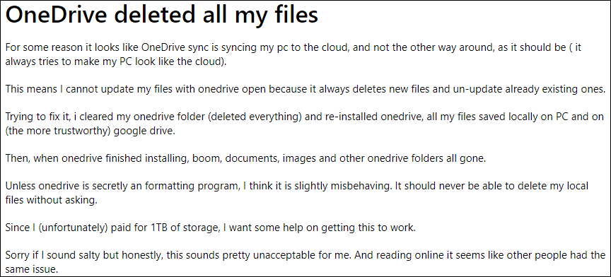 OneDrive hat alle meine Dateien gelöscht
