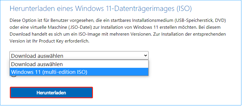 Windows 11-ISO herunterladen