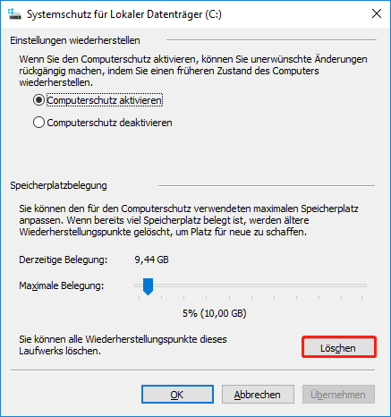 Schattenkopien unter Windows 11/10 löschen