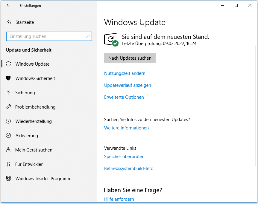 nach Windows Updates suchen