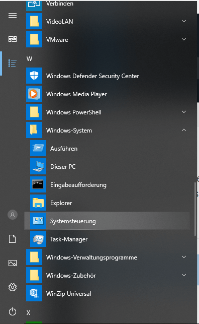 Öffnen der Systemsteuerung in Windows 10-1