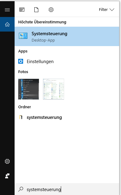 Öffnen der Systemsteuerung in Windows 10-2