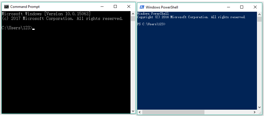 Windows PowerShell im Vergleich zu CMD