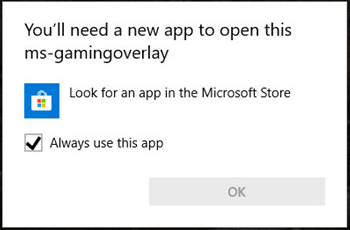 Sie benötigen eine neue Anwendung, um dieses MS-Gaming-Overlay zu öffnen