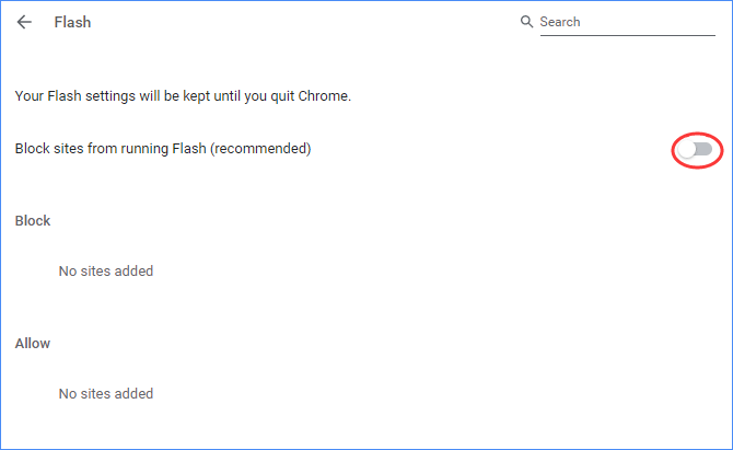 Flash in Chrome blockieren