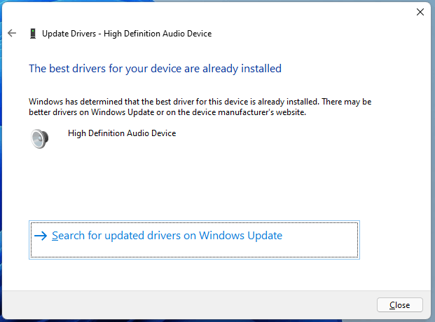 Nach aktualisierten Treibern auf Windows Update suchen