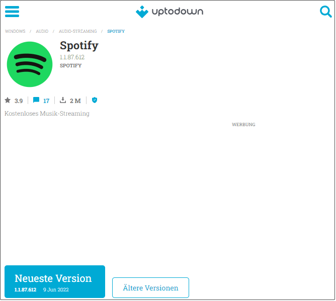 Laden Sie Spotify über Uptodown herunter