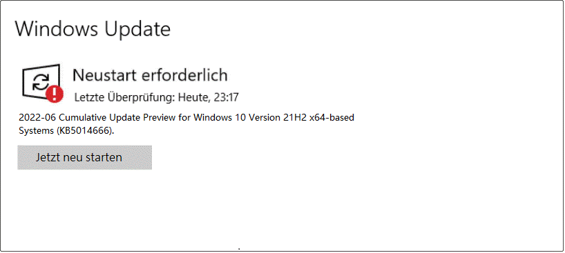 Windows 10 KB5014666 in Windows Update