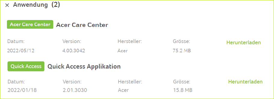 Acer Care Center-Download für Windows 11