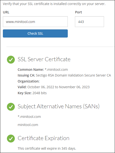 Geocerts SSL Installation Checker