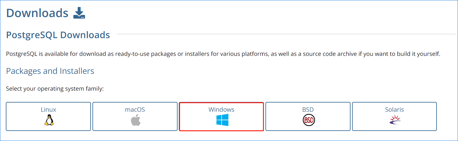 Postgres für Windows herunterladen