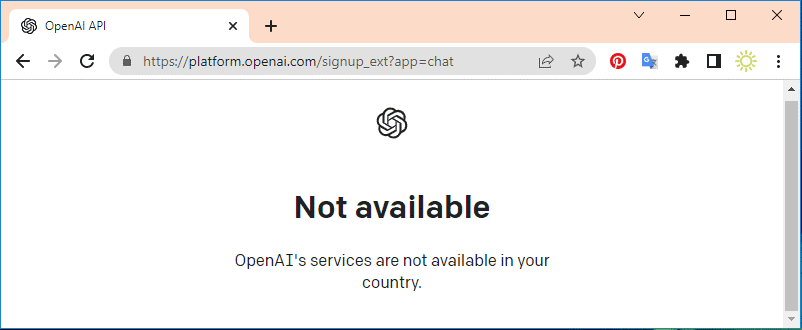 OpenAI-Dienste sind in Ihrem Land nicht online verfügbar