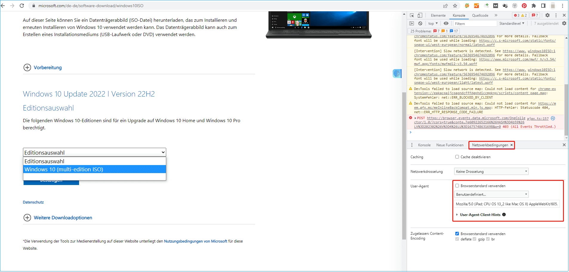 Windows 10-ISO-Datei herunterladen