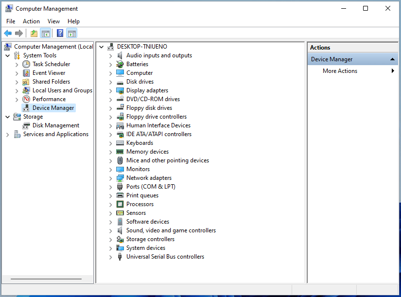 Windows 11の「コンピュータ管理」のデバイスマネージャ