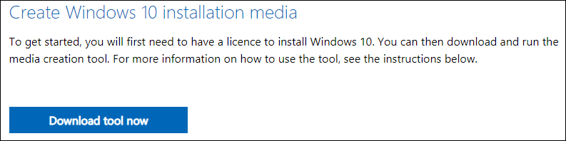 Windows 10メディア作成ツールをダウンロード