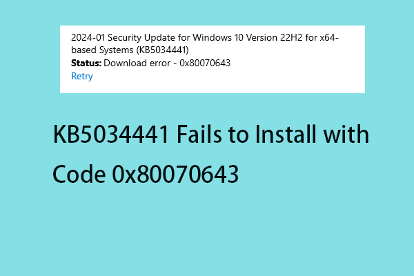 KB5034441のインストールがエラーコード0x80070643で失敗する場合の解決策