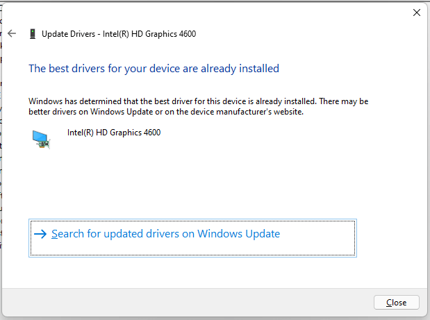 Windows Update で更新されたドライバーを検索する
