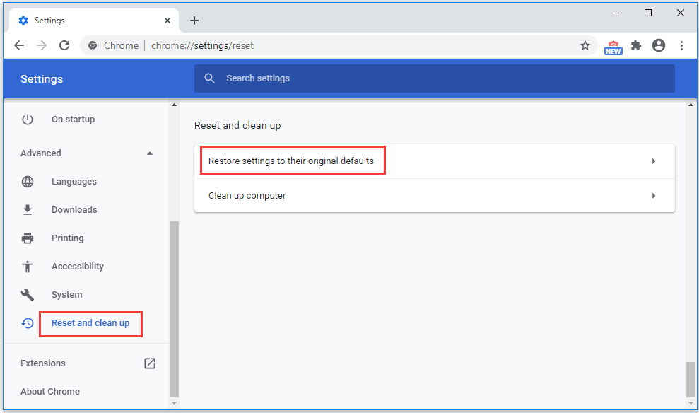 Google設定をリセットする