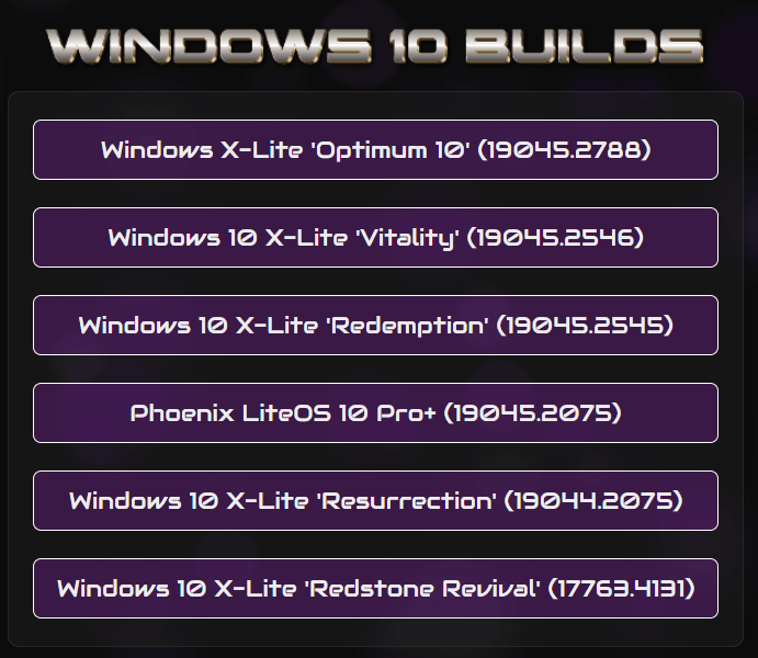 Windows 10 X-Lite のダウンロード