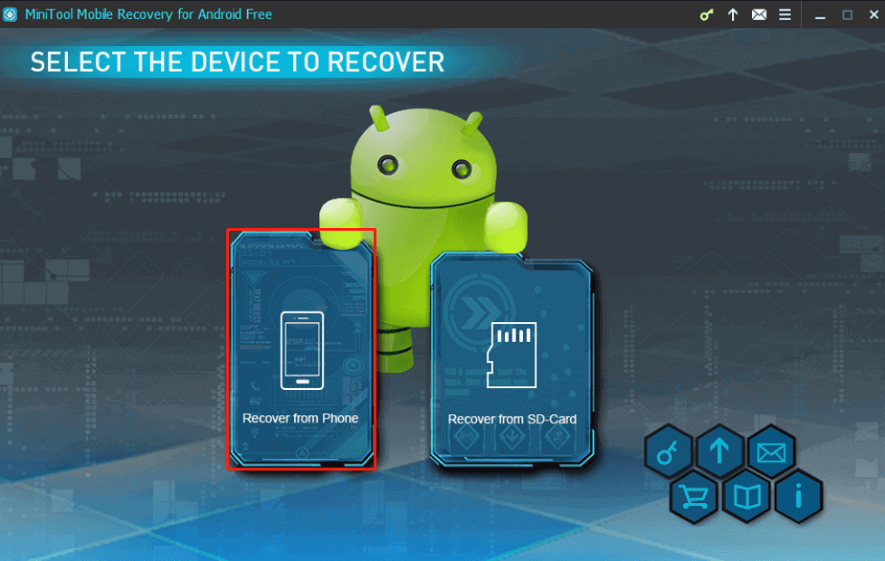 MiniTool Mobile Recovery for Androidで「Recover from Phone」オプションをクリック