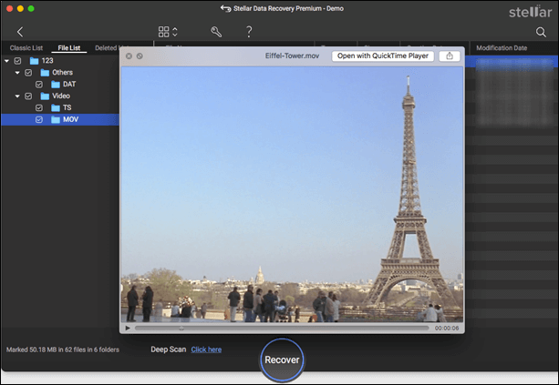 Stellar Data Recovery for Macで各ファイルをダブルクリックしてプレビュー