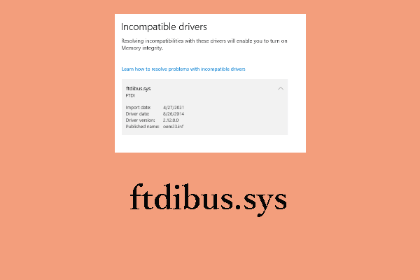 Ftdibus.sysとは何か＆Windows 11でFtdibus.sysの問題を解決する方法