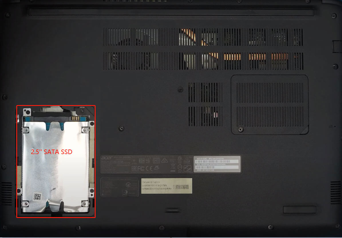 2.5インチSATA SSDの位置