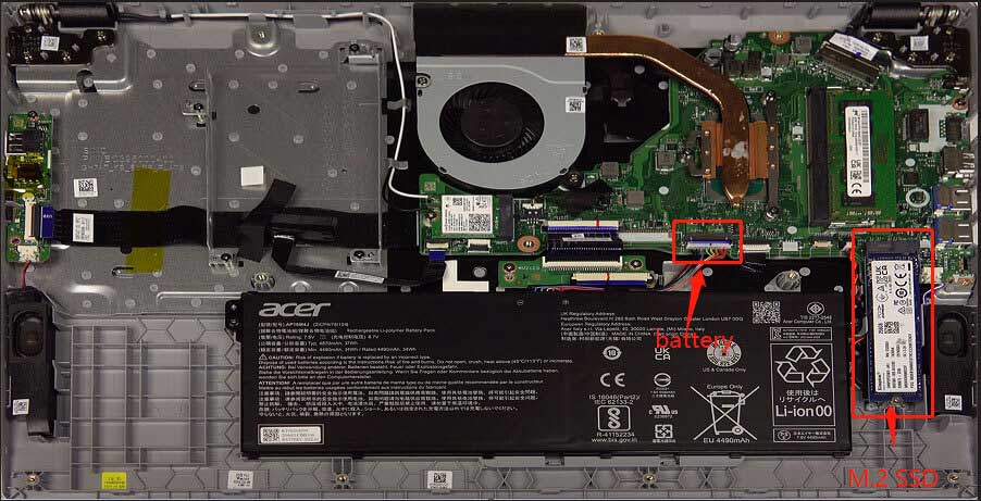Acer Aspire 3 A315-56-594wの内部