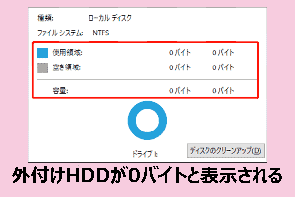 外付けHDDが0バイトと表示される？今すぐファイルを復元して修復しよう！
