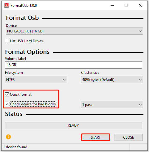 FormatUSBでUSBメモリをフォーマットしてエラーを修復する
