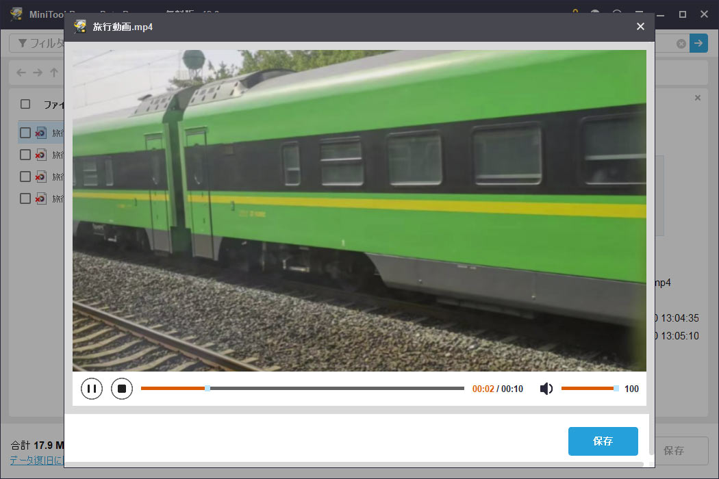 MiniTool Power Data Recoveryでファイルをプレビューする画面