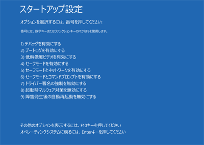 スタートアップ設定でF4キーを押している様子