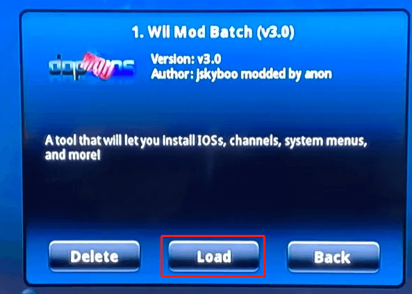 Wii Mod Batchをインストールする