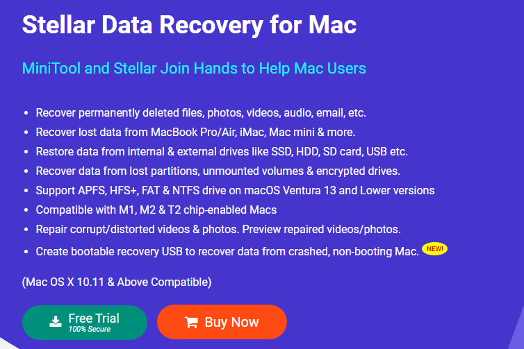 Stellar Data Recovery for Macのメインインターフェース