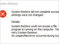 4 Errors Solved – System Restore Did Not Complete Successfully